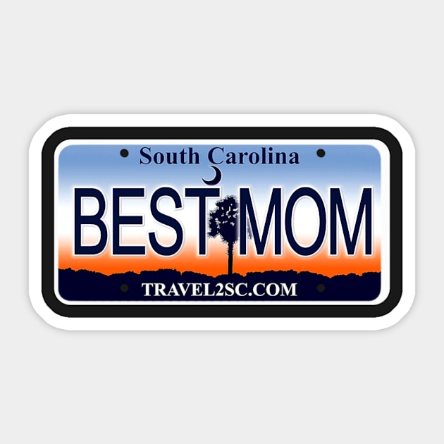 Best Mom South Carolina License Plate Sticker by Mel's Designs